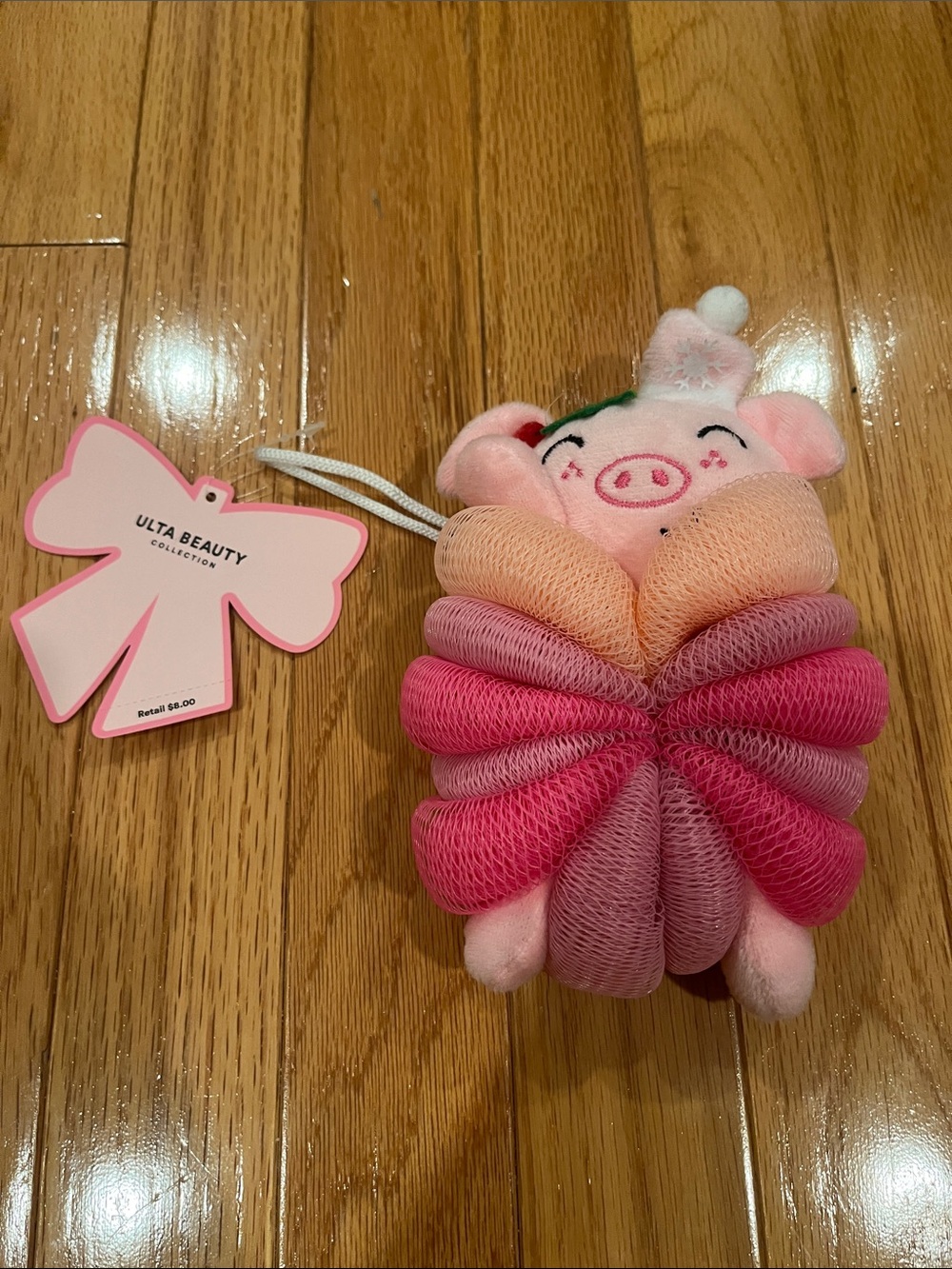 Ulta Beauty Kids Pink & Peach Plush Pig Bath Puff
